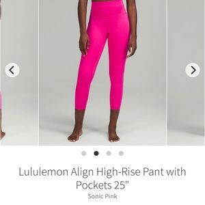 Lululemon align pant 25 pockets sncp